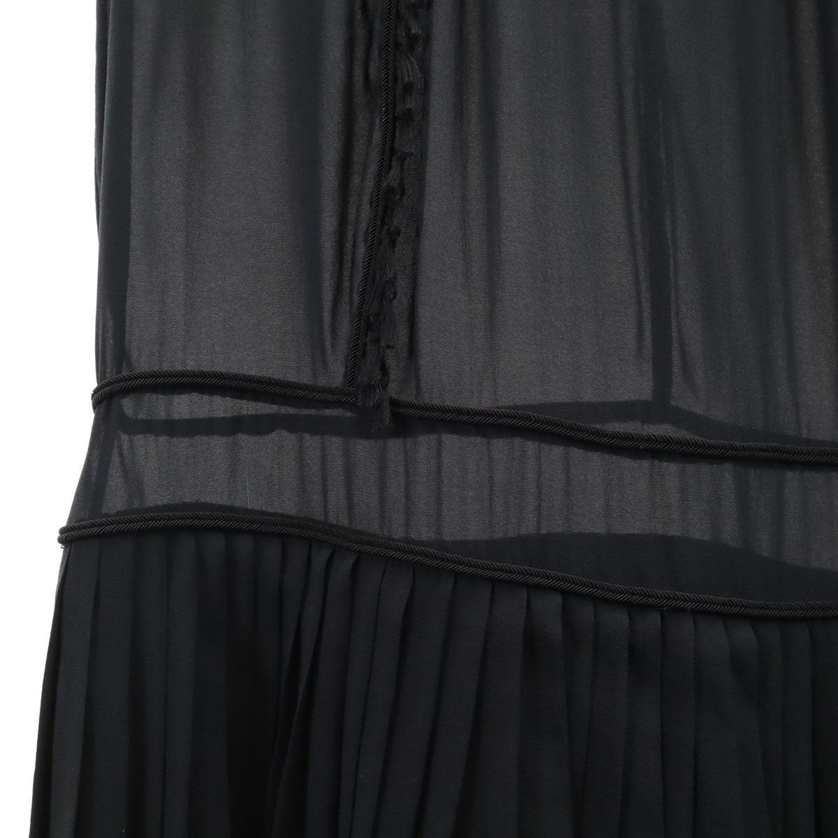 DKNY DONNA KARAN NEW YORK ダナキャランニューヨーク シルクブレンド 半袖 シアー ワンピース 4 ブラック レディース