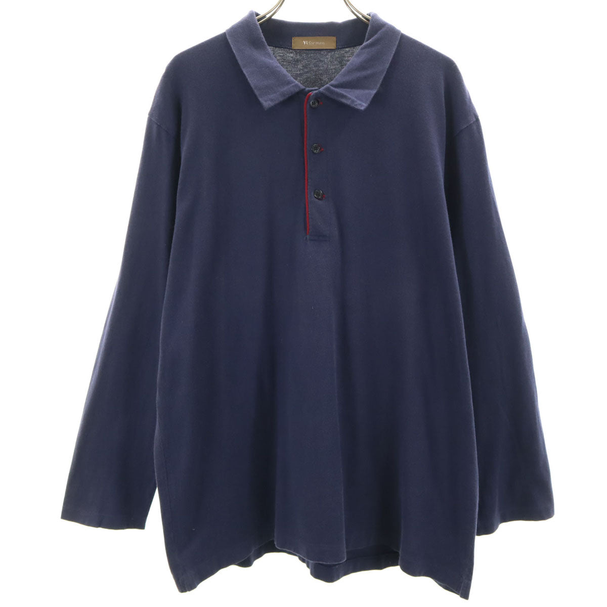 Y’s for men ワイズフォーメン 長袖 天竺ジャージー生地 ポロシャツ ネイビー メンズ