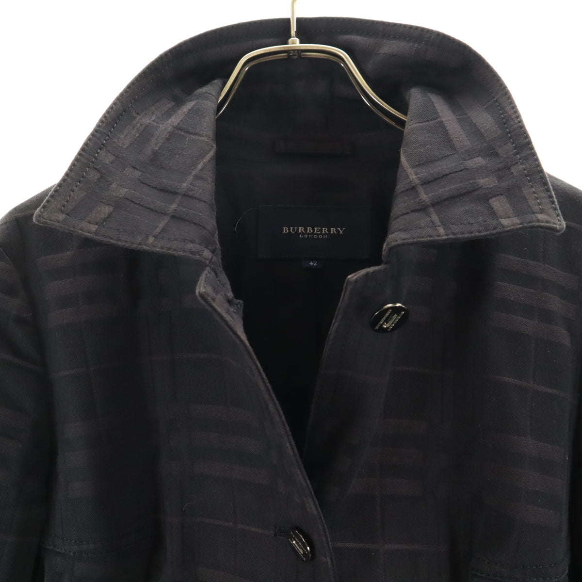 BURBERRY LONDON バーバリーロンドン チェック柄 ジャケット 42 ブラック 三陽商会 レディース
