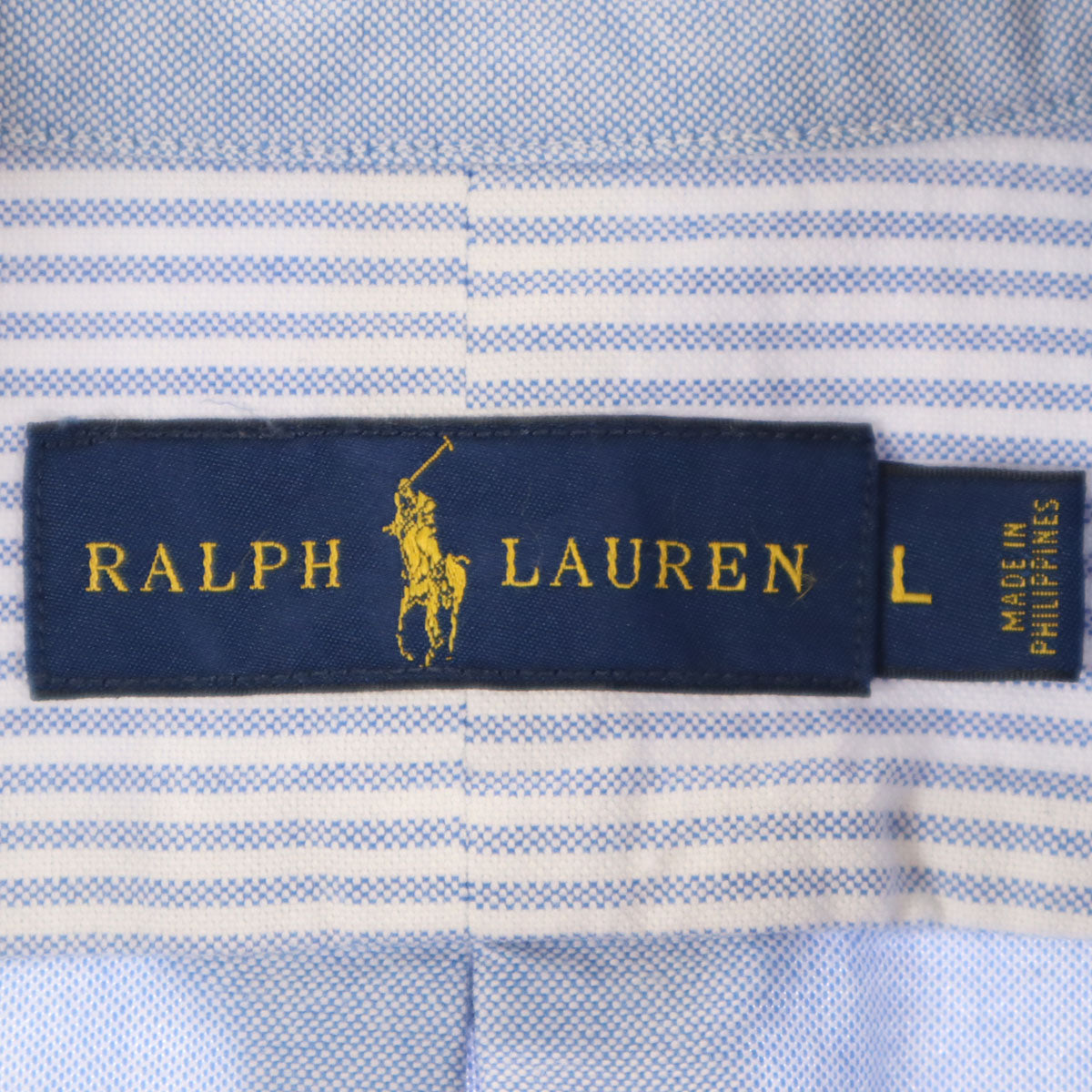 RALPH LAUREN ラルフローレン 半袖 ボタンダウンシャツ L ネイビー系 オックスフォード メンズ