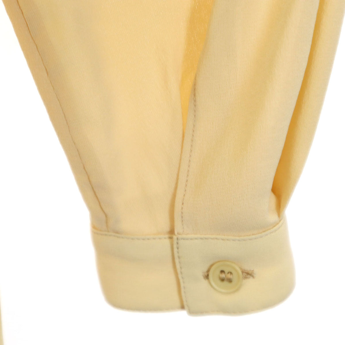 GIORGIO ARMANI ジョルジオアルマーニ 80s 90s イタリア製 シルク100％ オールド 長袖 2点セット ブラウス 38/40 イエロー系 レディース