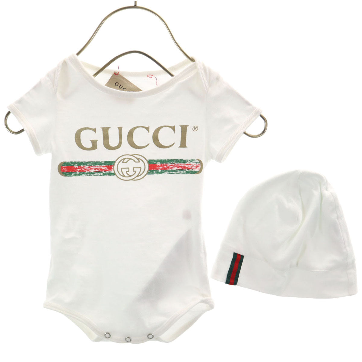 GUCCI グッチ イタリア製 半袖 ロンパース Tシャツ 3-6ｍ ホワイト セット キッズ