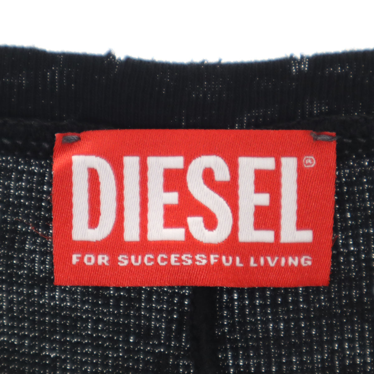 DIESEL ディーゼル ポルトガル製 半袖 ヴィンテージ加工 ワッフル Tシャツ 3XL ブラック ビッグサイズ メンズ