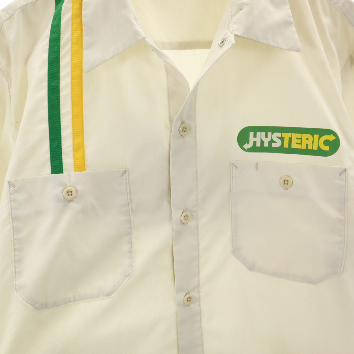 HYSTERIC ヒステリック 日本製 半袖 ボウリングシャツ L ベージュ ヒステリックグラマー メンズ