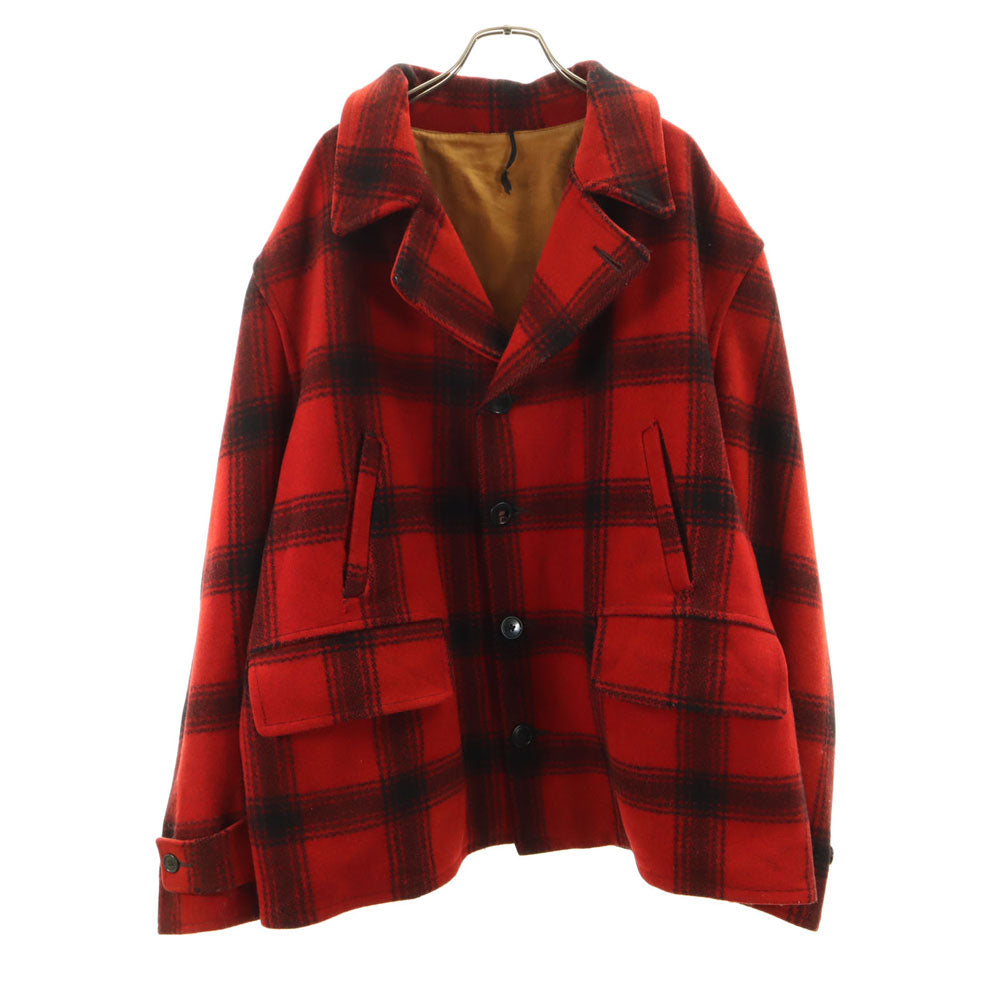 VINTAGE ヴィンテージ 40s 50s ハンドウォーマーポケット マッキーノ バッファローチェック柄 ウール ハンティングジャケット レッド メンズ