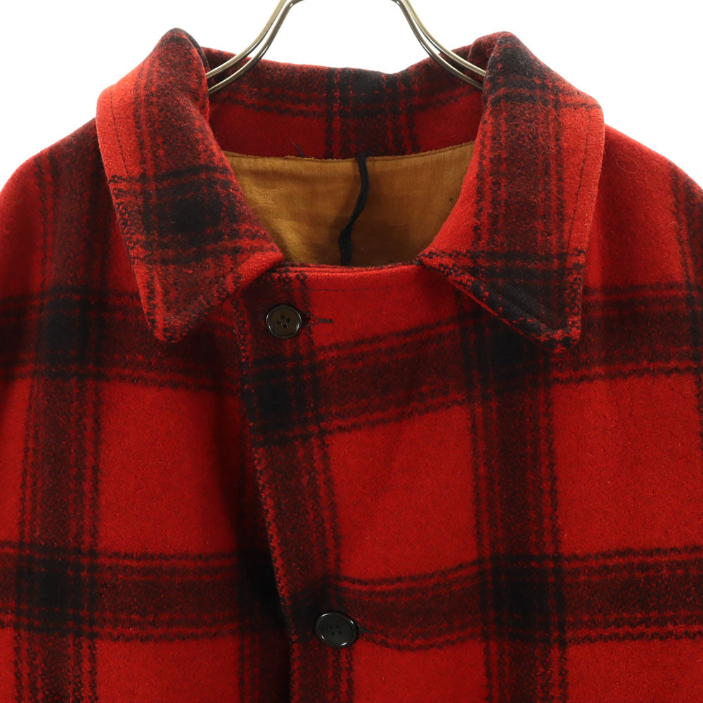 VINTAGE ヴィンテージ 40s 50s ハンドウォーマーポケット マッキーノ バッファローチェック柄 ウール ハンティングジャケット レッド メンズ