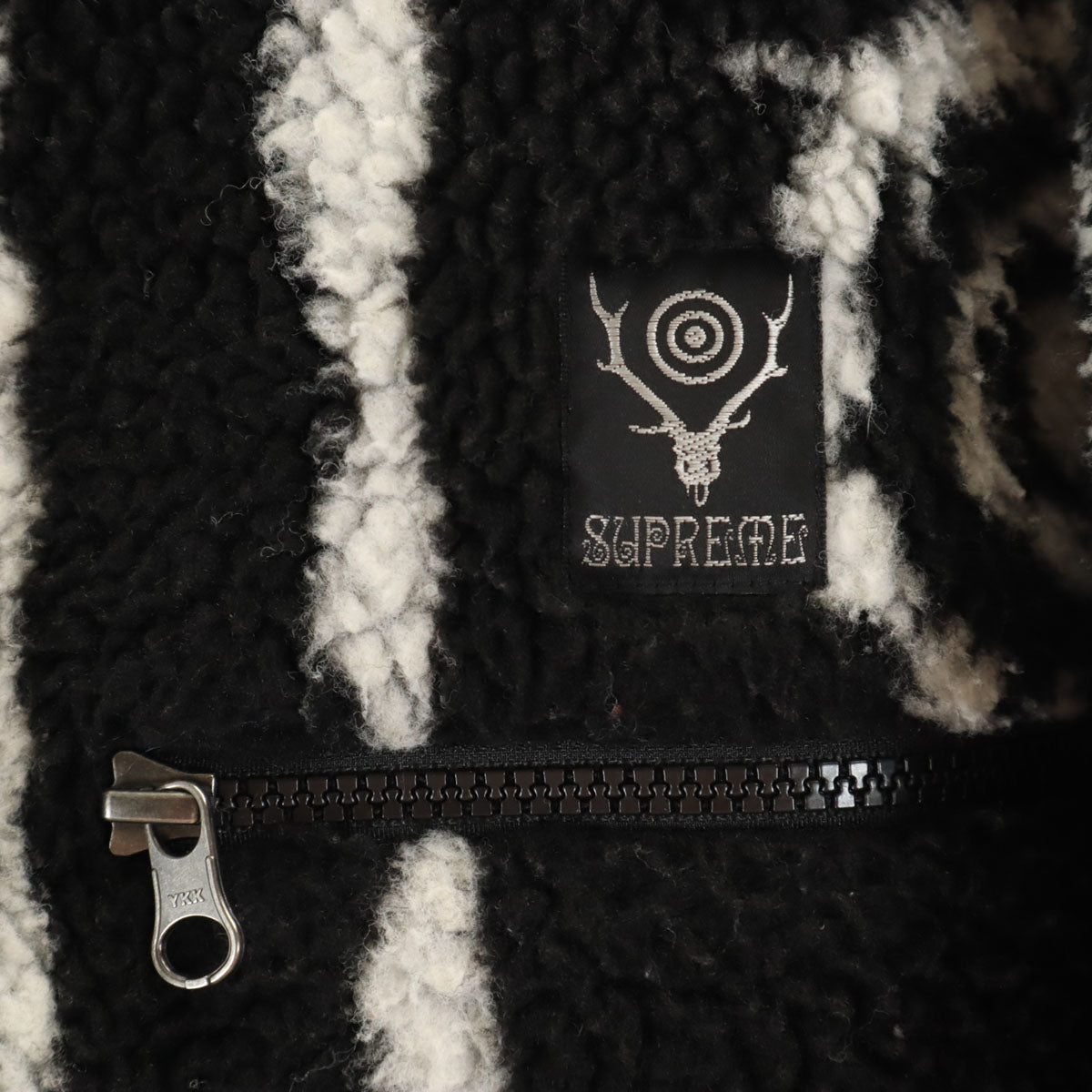 Supreme シュプリーム 21SS サウスツーウエストエイト コラボ 総柄 フリースジャケット M ブラック x SOUTH2 WEST8 メンズ