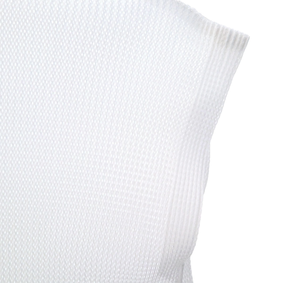 美品 PLEATS PLEASE プリーツプリーズ 日本製 フレンチスリーブ メッシュプリーツ カットソー 3 ホワイト イッセイミヤケ トップス レディース