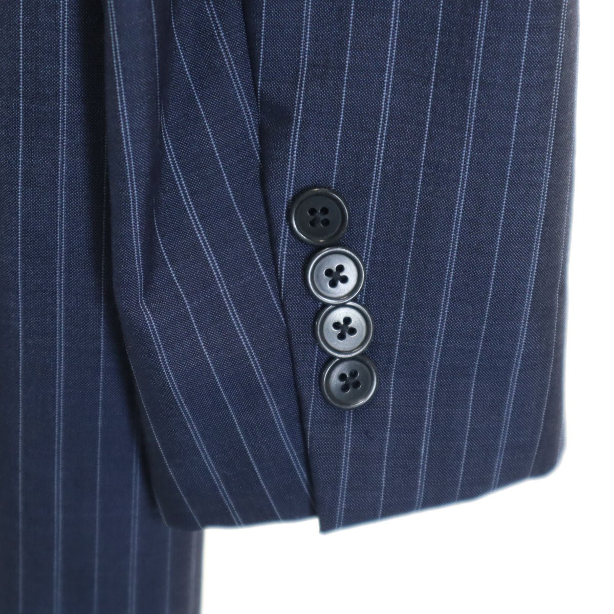 UNITED ARROWS ユナイテッドアローズ ウールブレンド ストライプ柄 スーツ 上下 セットアップ 42 ネイビー メンズ