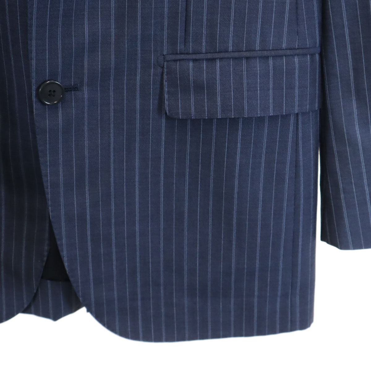 UNITED ARROWS ユナイテッドアローズ ウールブレンド ストライプ柄 スーツ 上下 セットアップ 42 ネイビー メンズ
