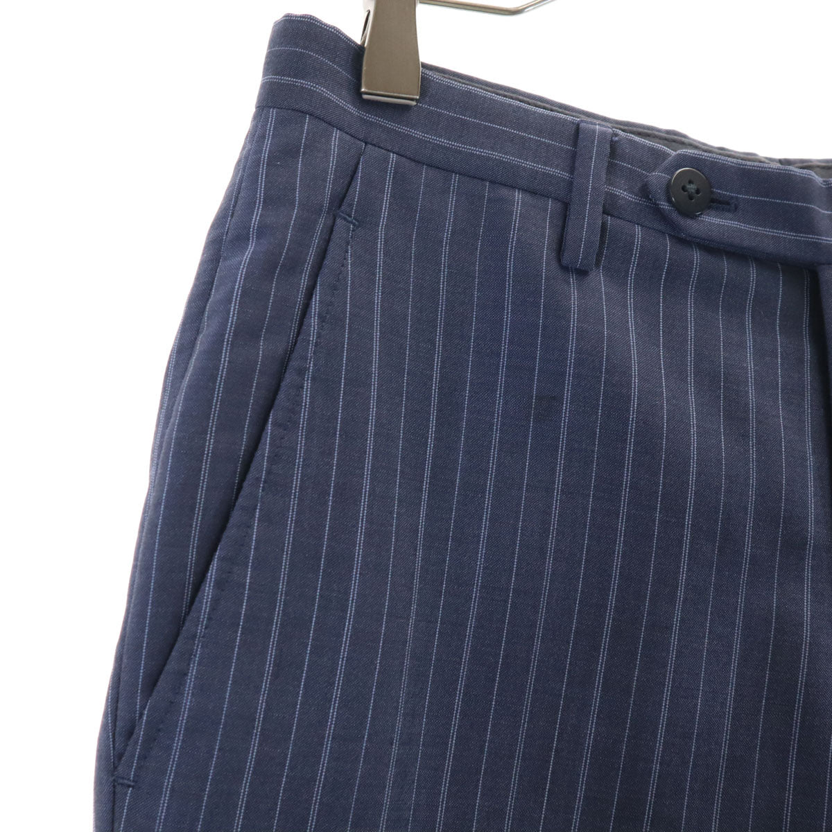 UNITED ARROWS ユナイテッドアローズ ウールブレンド ストライプ柄 スーツ 上下 セットアップ 42 ネイビー メンズ