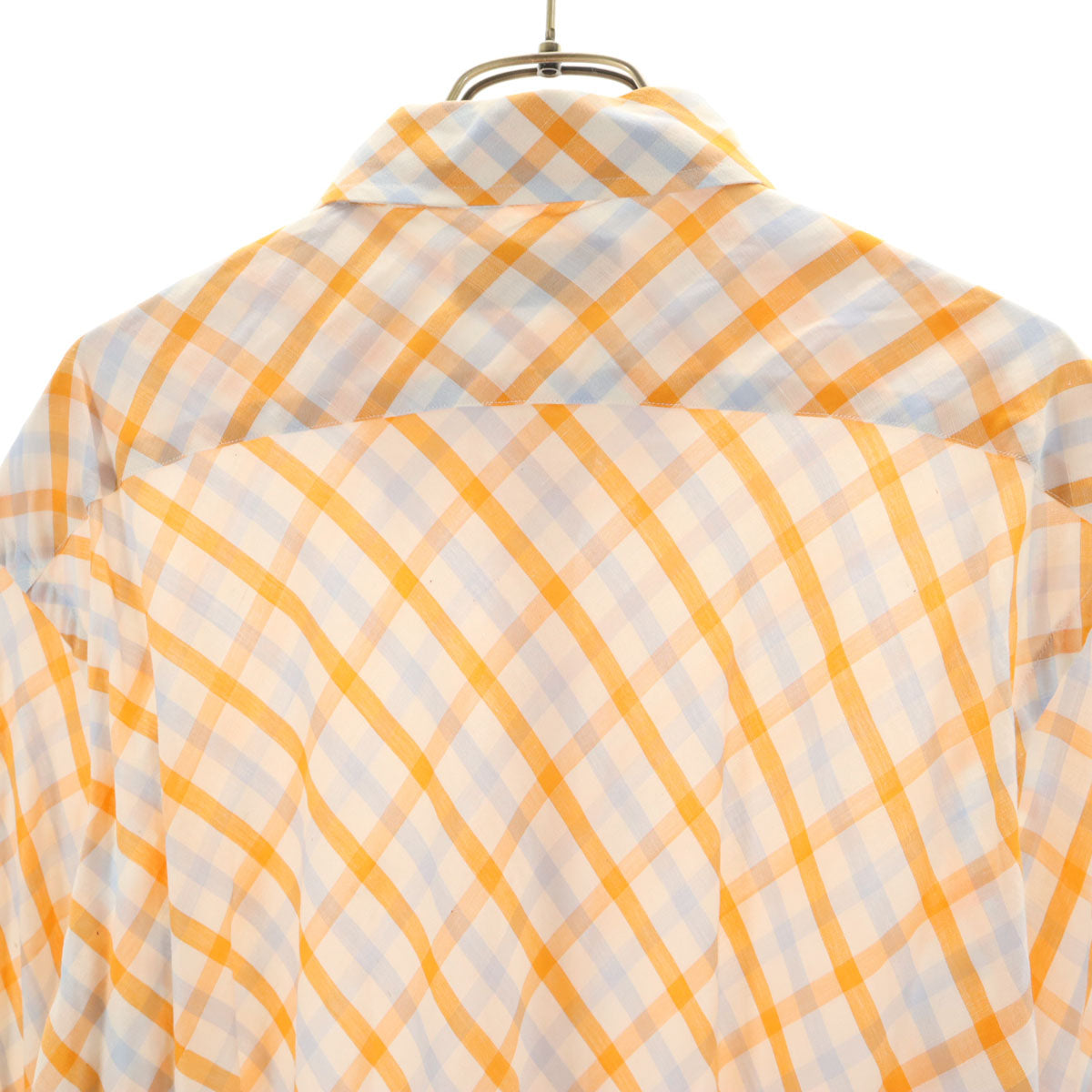 ETRO エトロ イタリア製 チェック柄 長袖 ボタンダウンシャツ 43 ホワイト メンズ