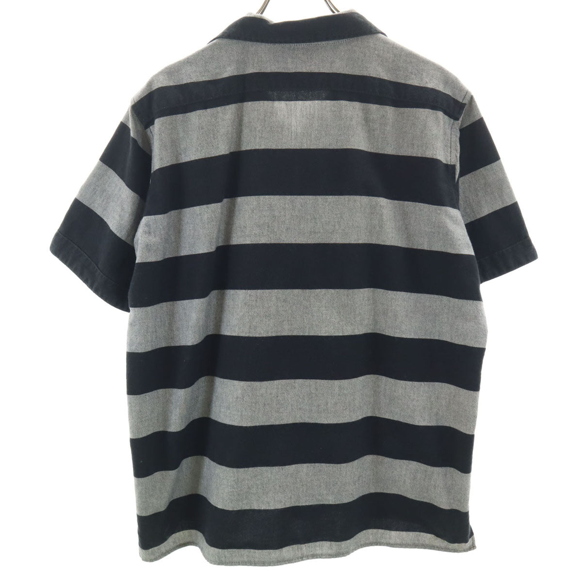 HYSTERIC GLAMOUR ヒステリックグラマー ボーダー柄 半袖 シャツ グレー メンズ