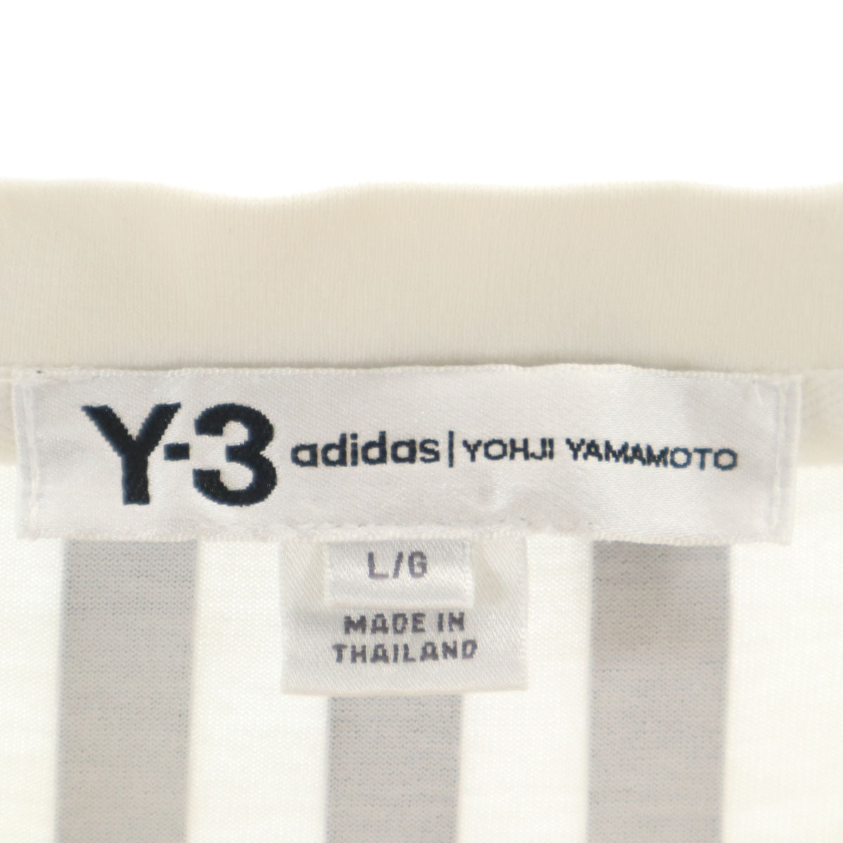 Y-3 ワイスリー バックロゴ 半袖 Tシャツ L ホワイト ヨウジヤマモト メンズ