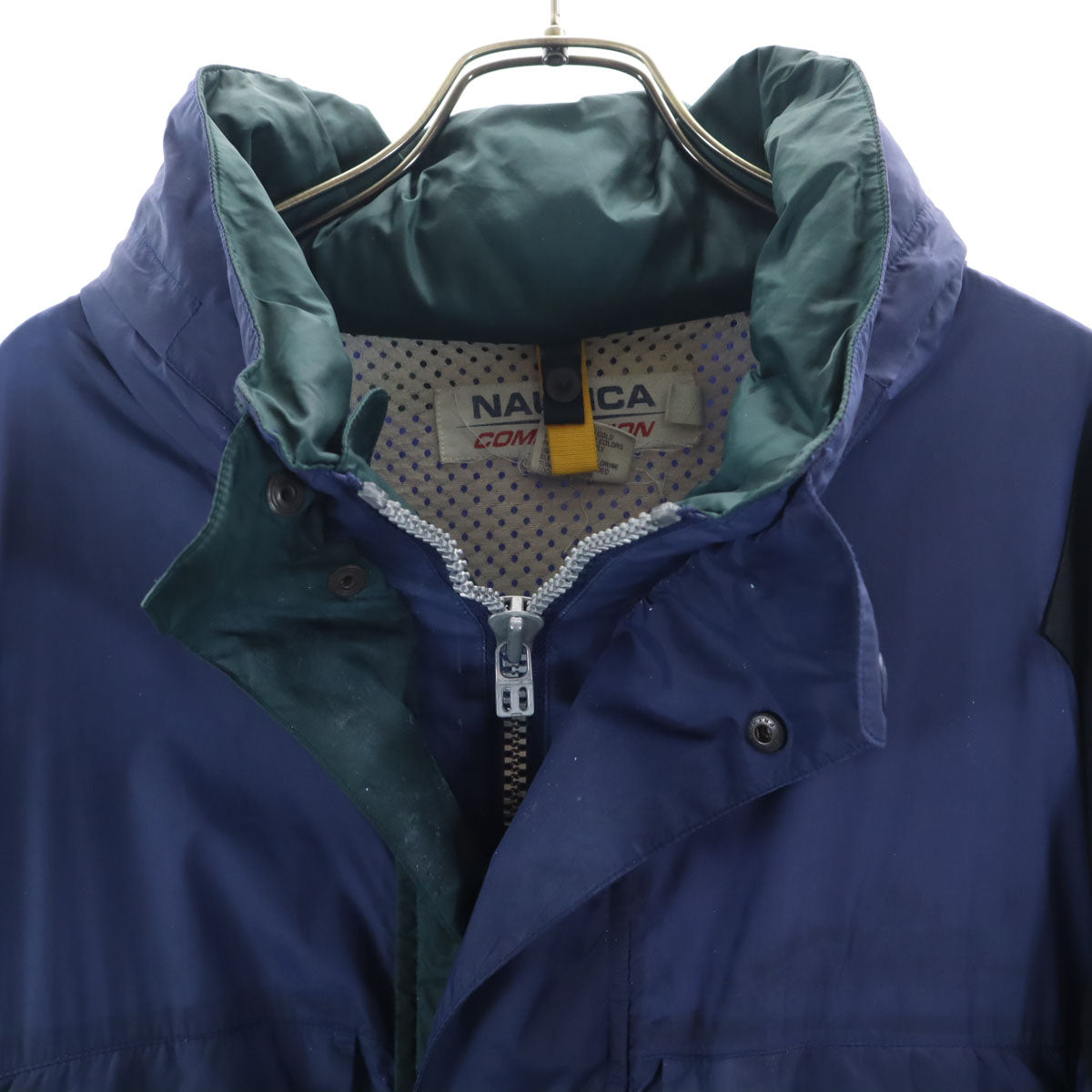 NAUTICA COMPETITION ノーティカ コンペティション 90s オールド ナイロンジャケット XL ブルー フード付き アウトドア メンズ