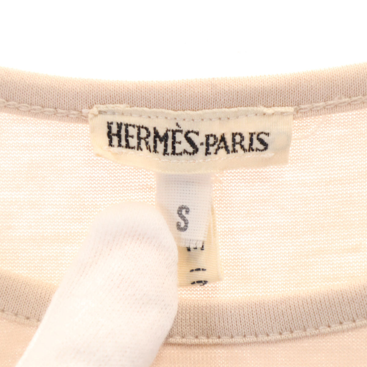 HERMES エルメス イタリア製 半袖 Tシャツ S ベージュ メンズ