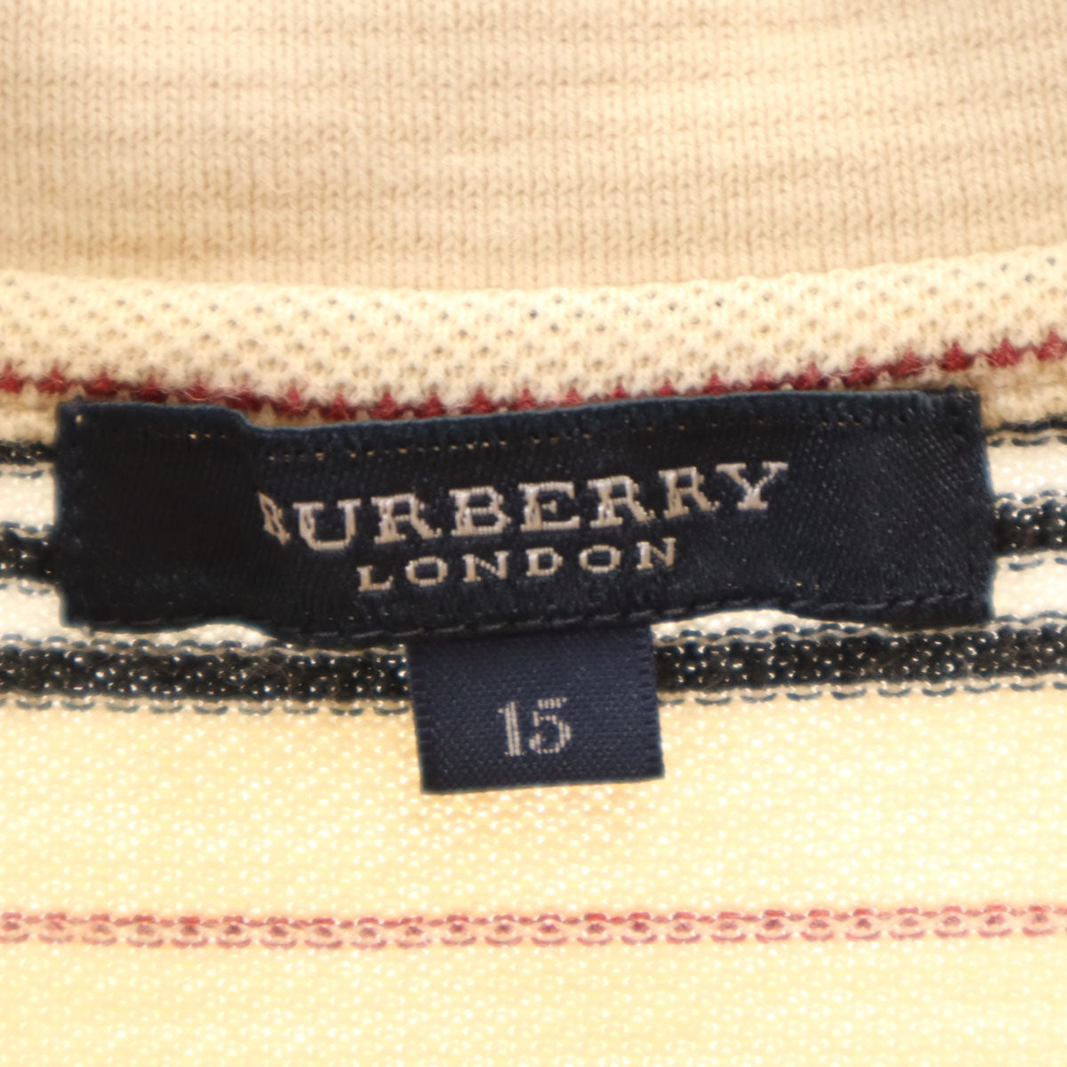 BURBERRY LONDON バーバリーロンドン ボーダー柄 半袖 ポロシャツ 15 ベージュ 三陽商会 レディース