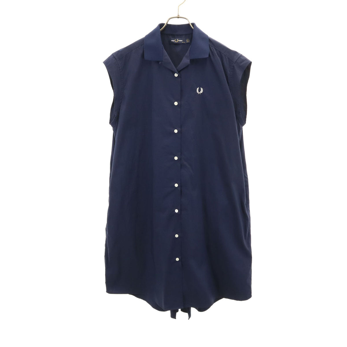 FRED PERRY フレッドペリー フレンチスリーブ シャツワンピース 10 ネイビー レディース