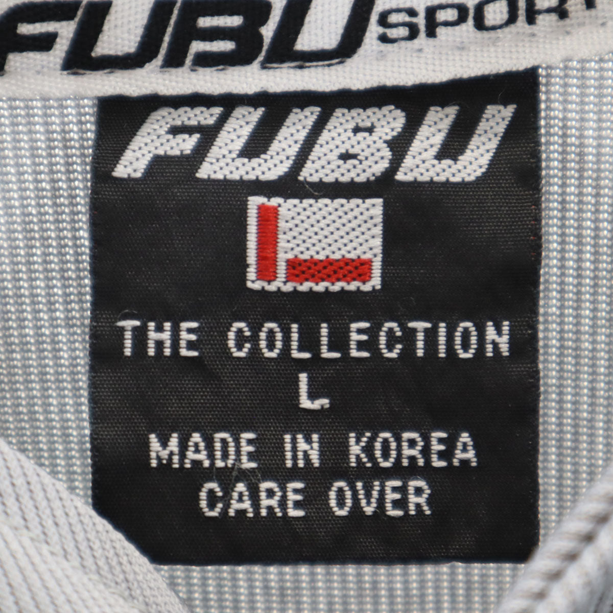FUBU フブ バックロゴ 半袖 ベースボール シャツ L グレー メンズ