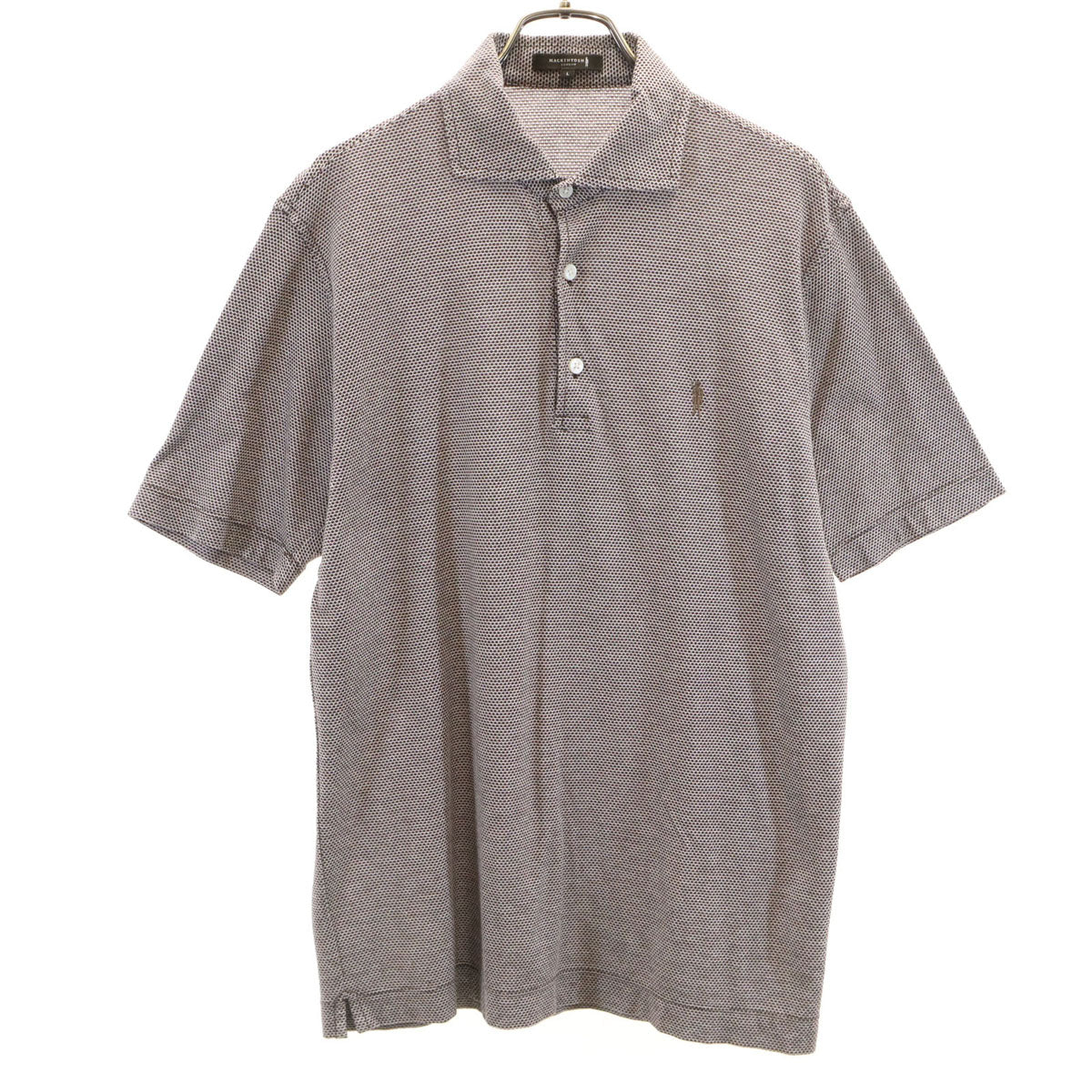 Mackintosh マッキントッシュ 日本製 半袖 ポロシャツ L ダークブラウン メンズ