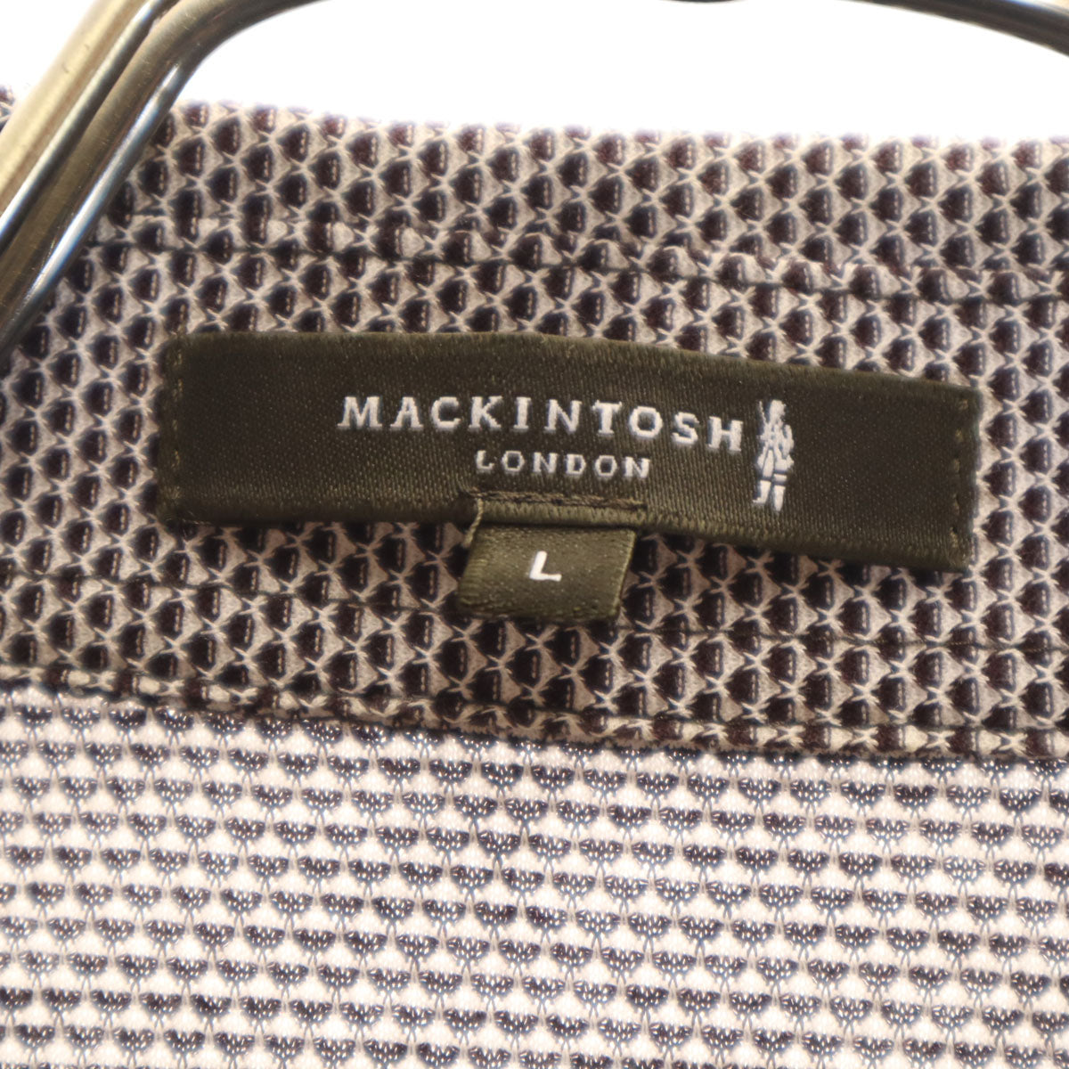 Mackintosh マッキントッシュ 日本製 半袖 ポロシャツ L ダークブラウン メンズ