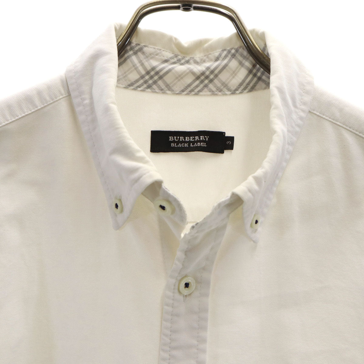 BURBERRY BLACK LABEL バーバリーブラックレーベル 長袖 ボタンダウンシャツ 3 ホワイト 三陽商会 メンズ