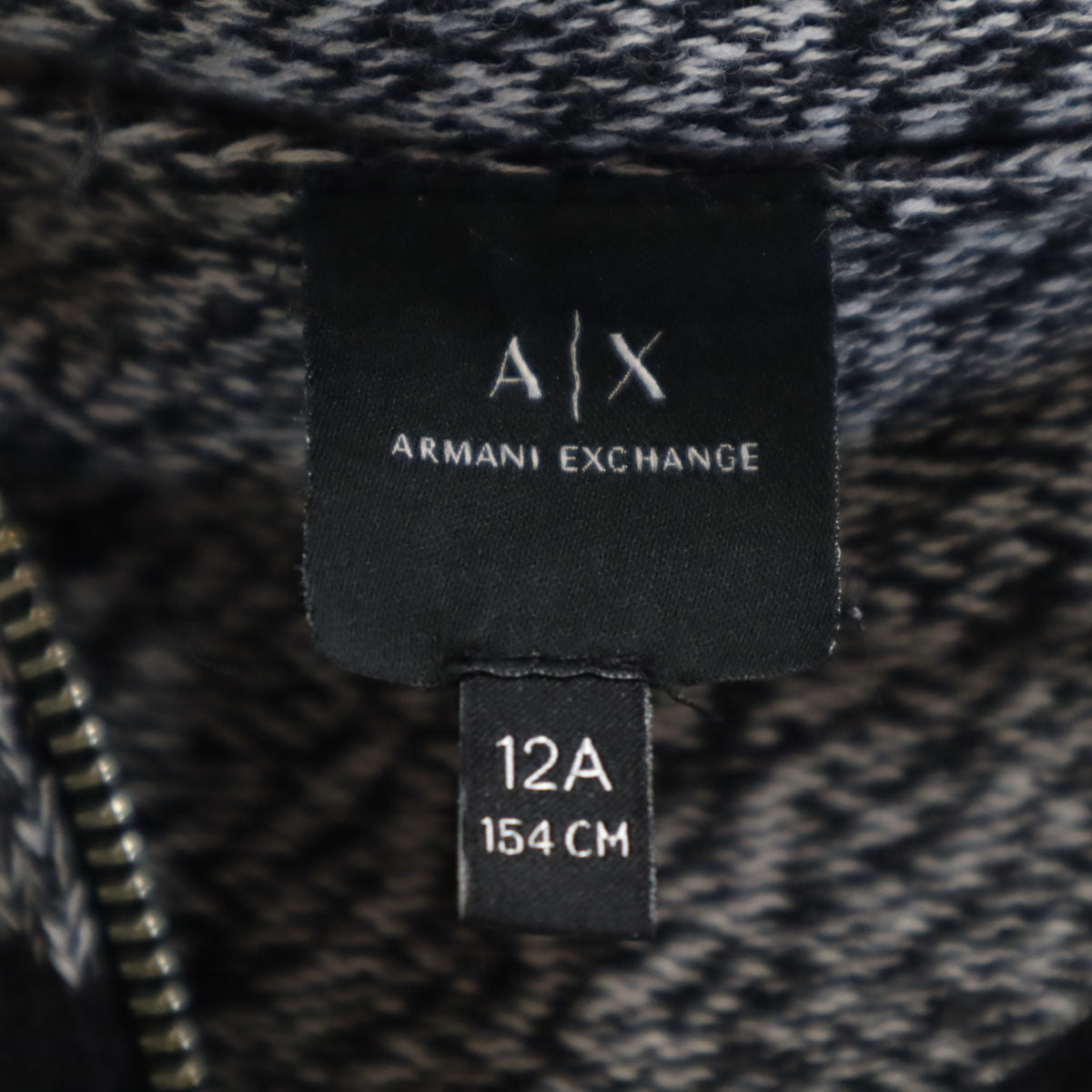 ARMANI EXCHANGE アルマーニエクスチェンジ ボーダー 長袖 ジップパーカー 12A(154) ニット キッズ