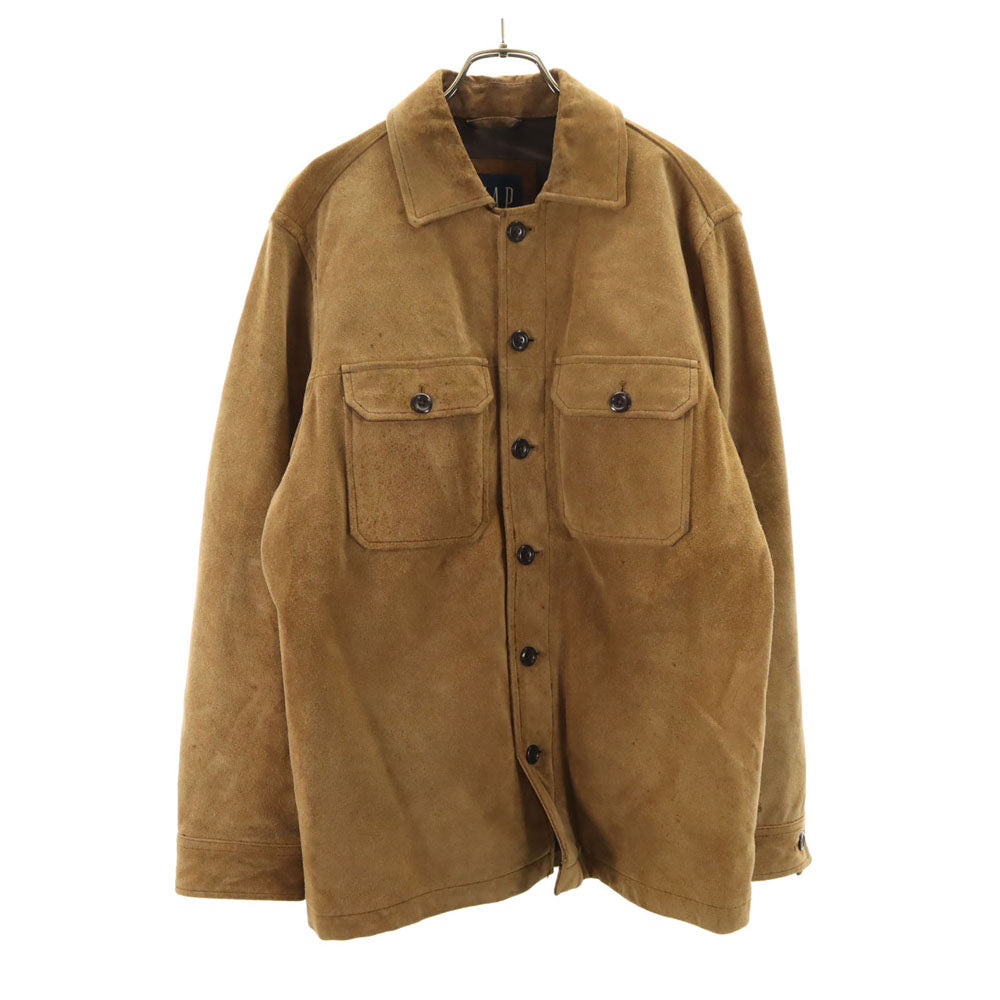 GAP ギャップ 90s オールド 紺タグ スエード シャツジャケット S ベージュ メンズ