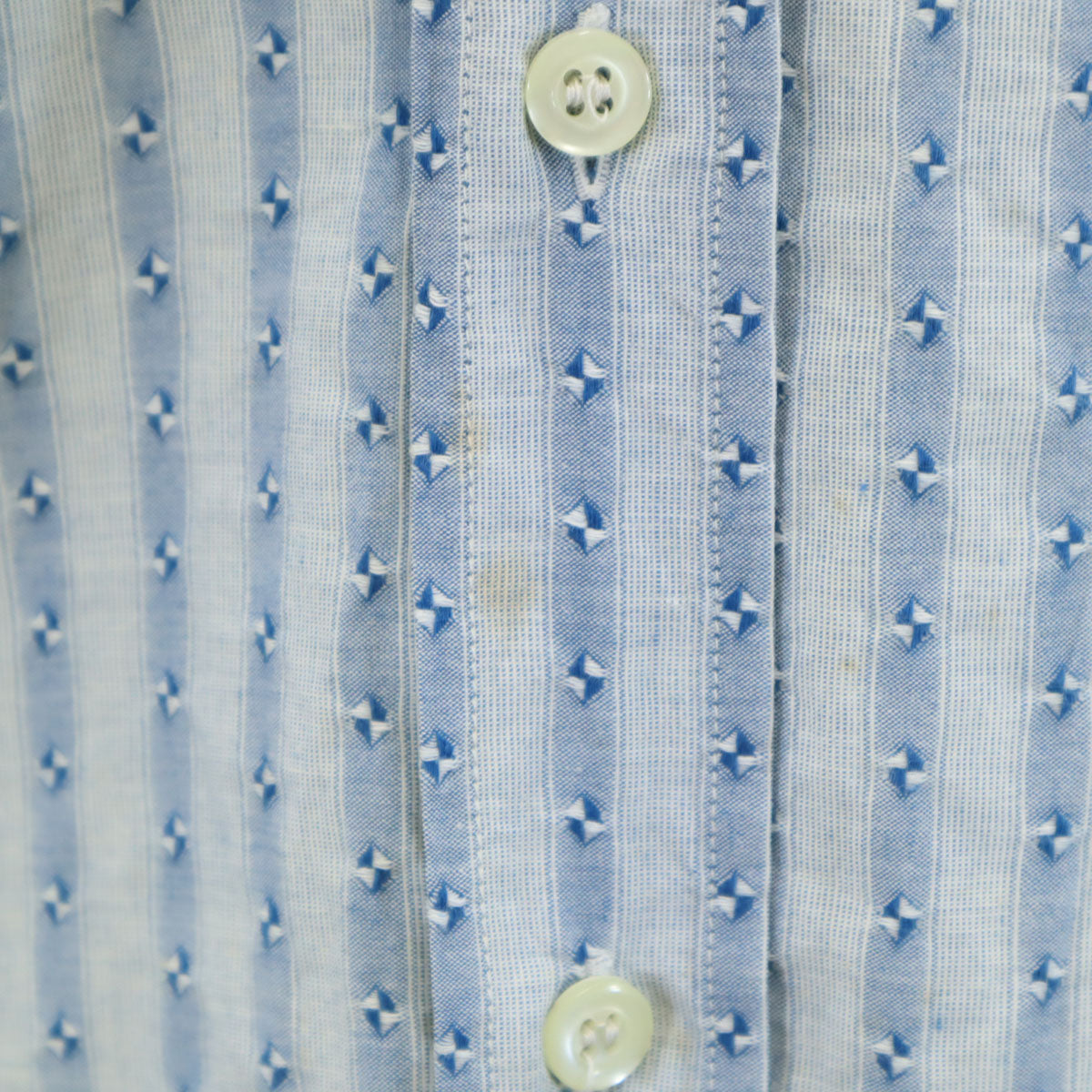 Emporio Armani エンポリオアルマーニ 90s オールド ストライプ 総柄 長袖 シャツ 39/15 2/1 ブルー系 メンズ