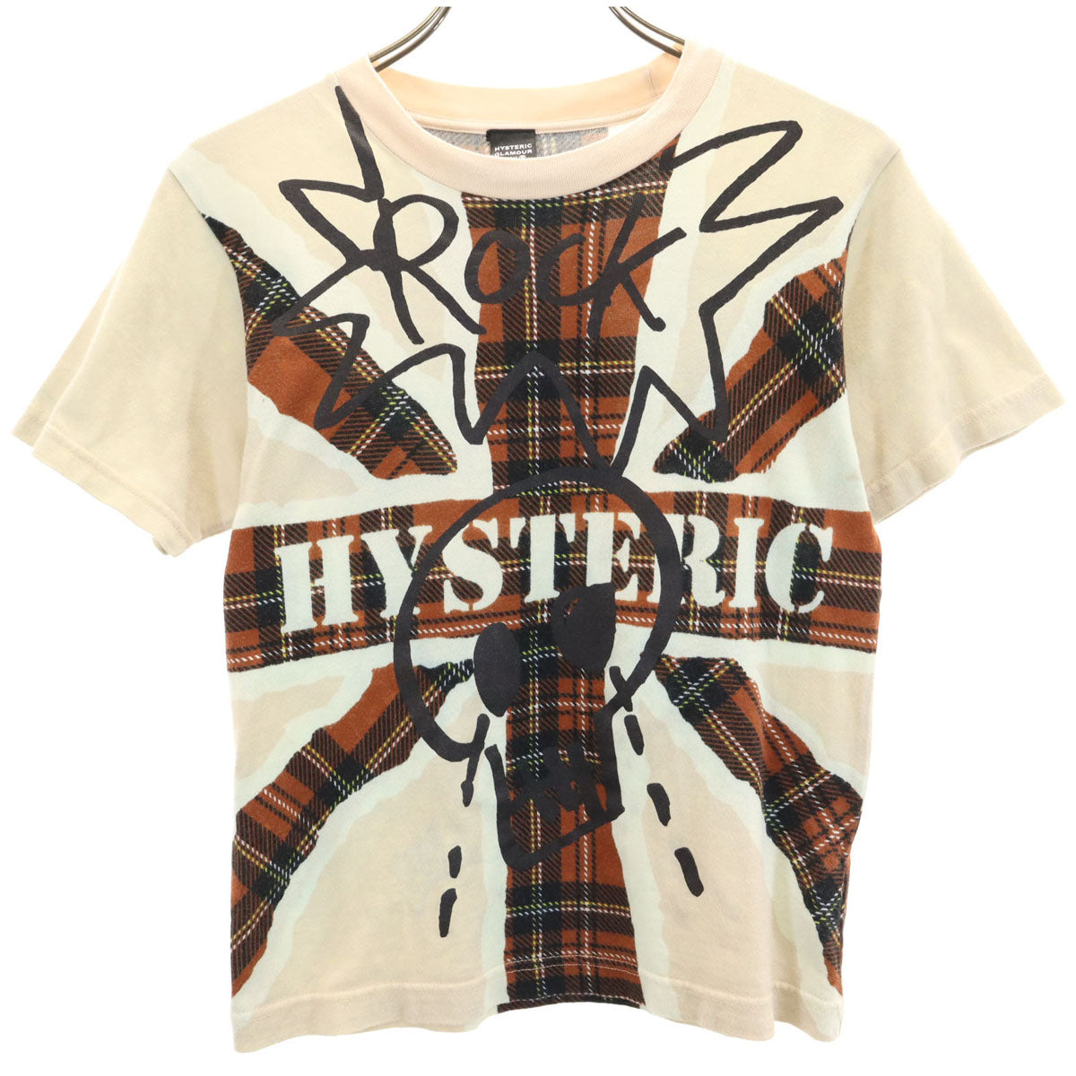 HYSTERIC GLAMOUR MINI ヒステリックグラマーミニ 日本製 半袖 Tシャツ 130 ベージュ キッズ