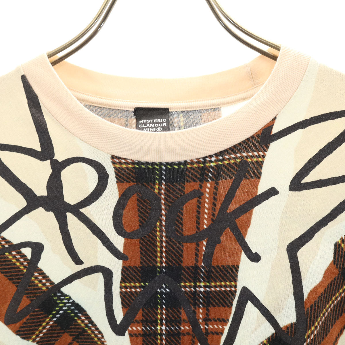 HYSTERIC GLAMOUR MINI ヒステリックグラマーミニ 日本製 半袖 Tシャツ 130 ベージュ キッズ