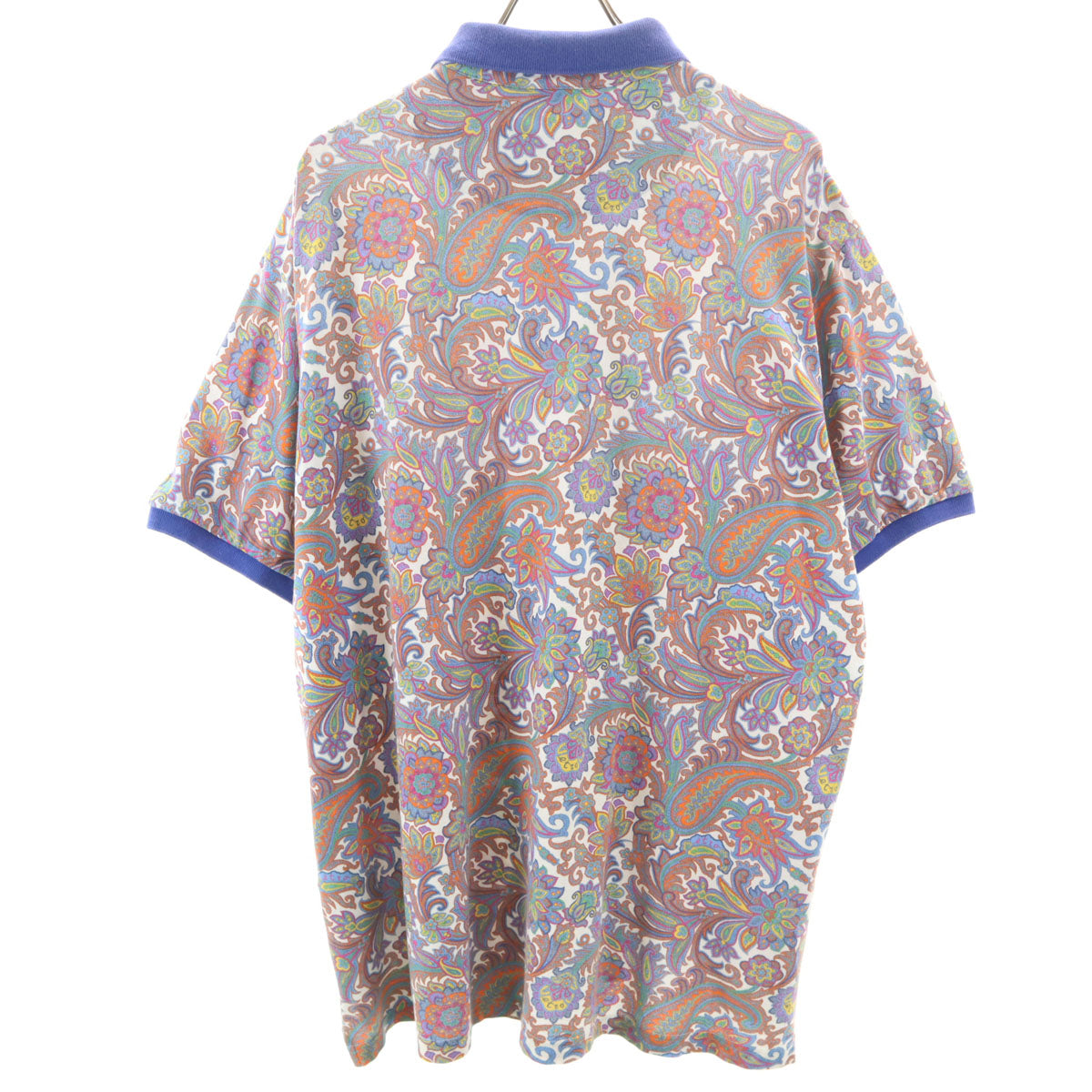 ETRO エトロ イタリア製 ペイズリー柄 半袖 ポロシャツ M ブラック メンズ