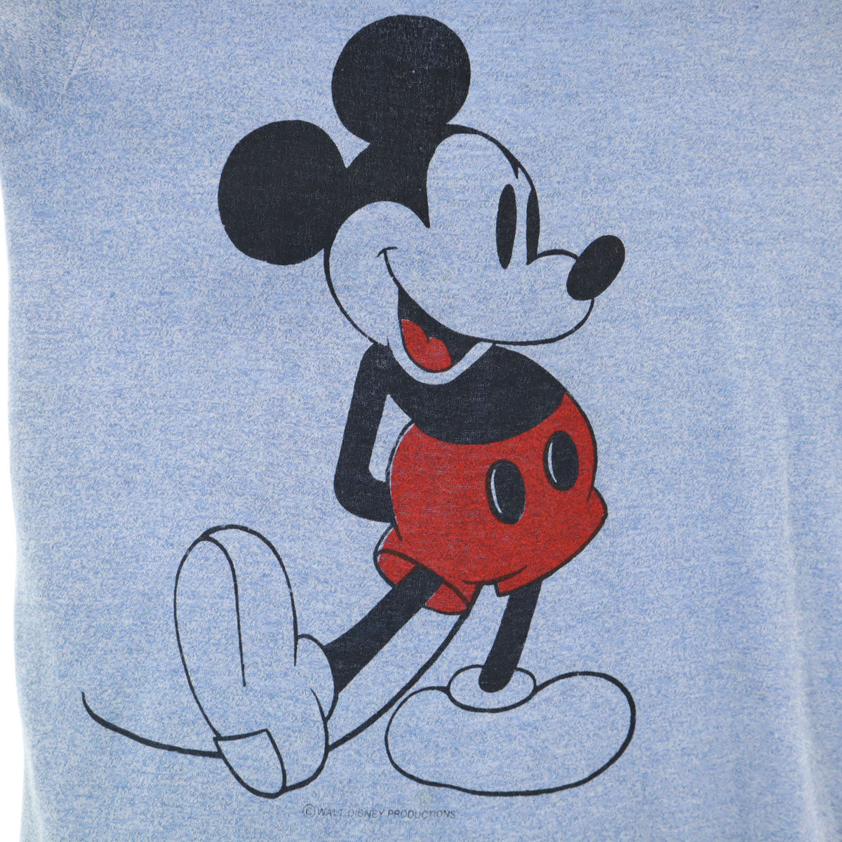 80s 90s オールド ミッキーマウス 半袖 リンガー Tシャツ ブルー系 Disney ディズニー メンズ
