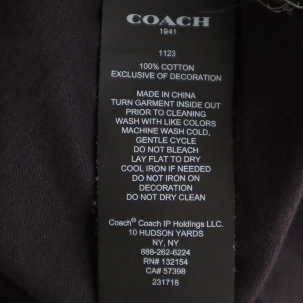 COACH コーチ レキシー 半袖 Tシャツ S ブラック 1123 恐竜 レディース