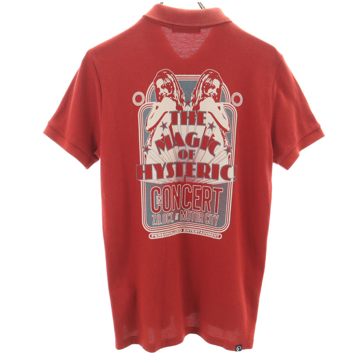 HYSTERIC GLAMOUR ヒステリックグラマー 日本製 半袖 ポロシャツ M レッド メンズ