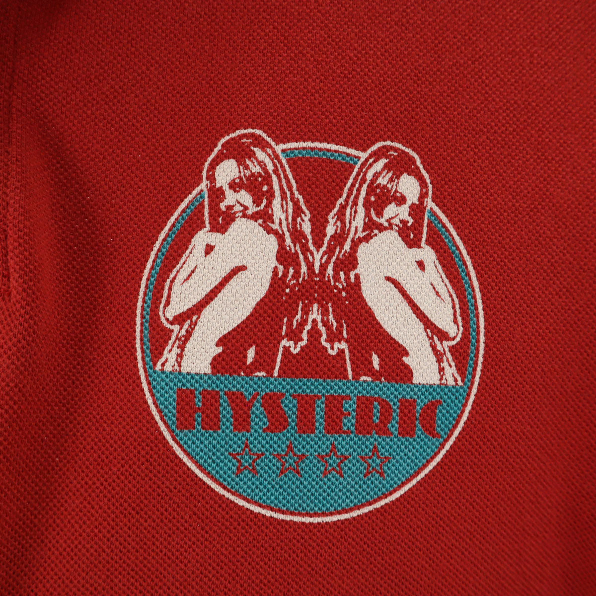 HYSTERIC GLAMOUR ヒステリックグラマー 日本製 半袖 ポロシャツ M レッド メンズ