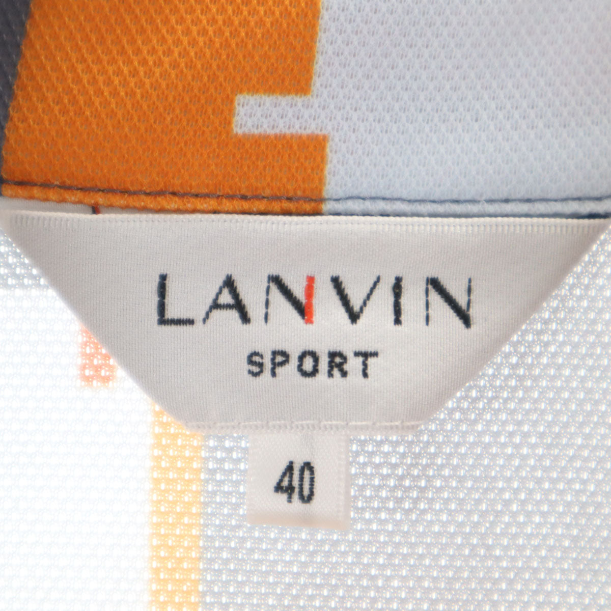LANVIN SPORT ランバンスポール 総柄 半袖 ポロシャツ 40 グレー メンズ