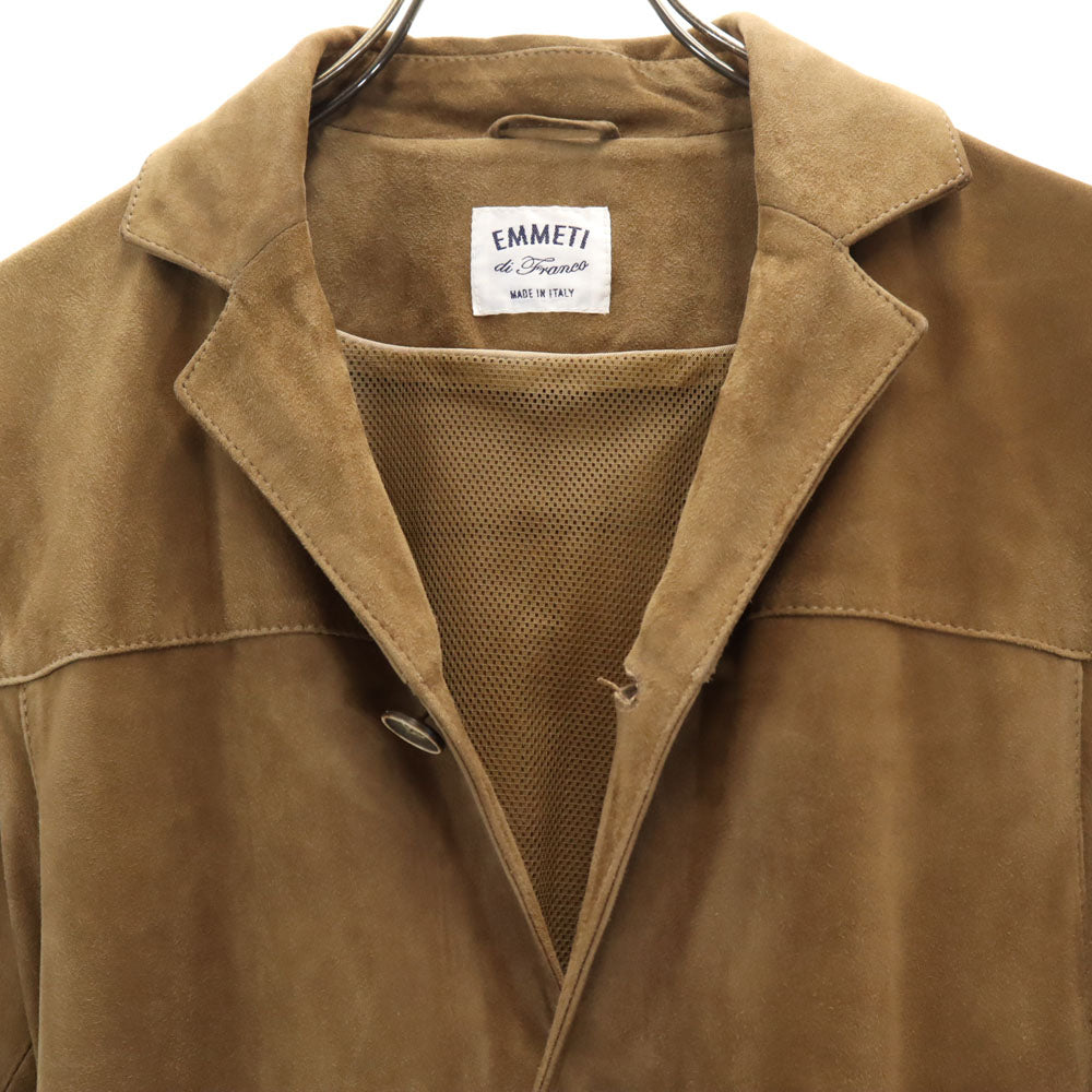 エンメティ イタリア製 ビームス別注 山羊革 スエード レザージャケット 44 ブラウン メンズ