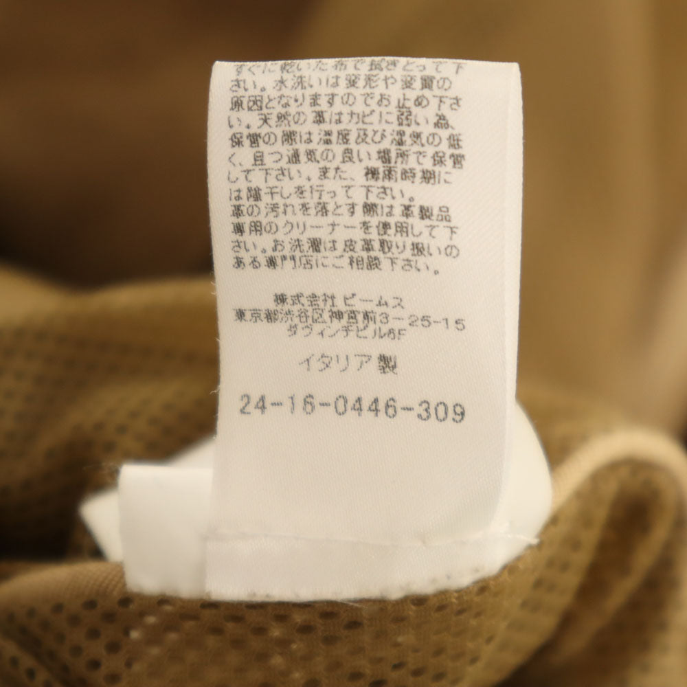 エンメティ イタリア製 ビームス別注 山羊革 スエード レザージャケット 44 ブラウン メンズ