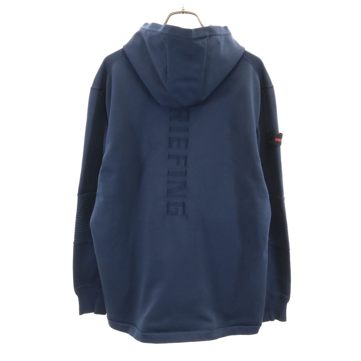 美品 BRIEFING ブリーフィング 長袖 ニット ジップパーカー L ネイビー メンズ