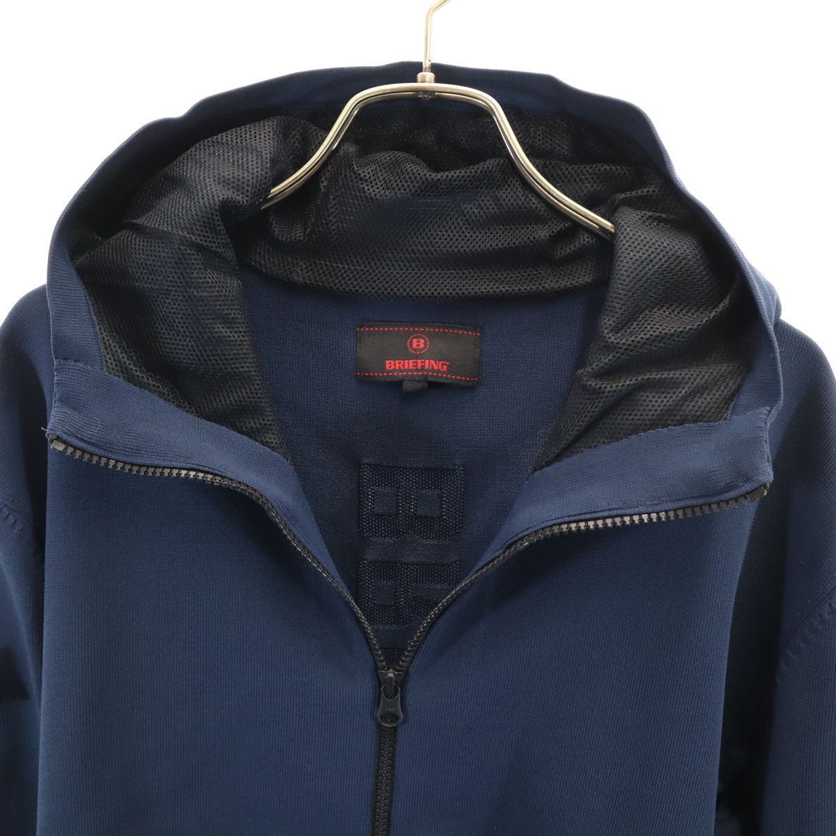 美品 BRIEFING ブリーフィング 長袖 ニット ジップパーカー L ネイビー メンズ