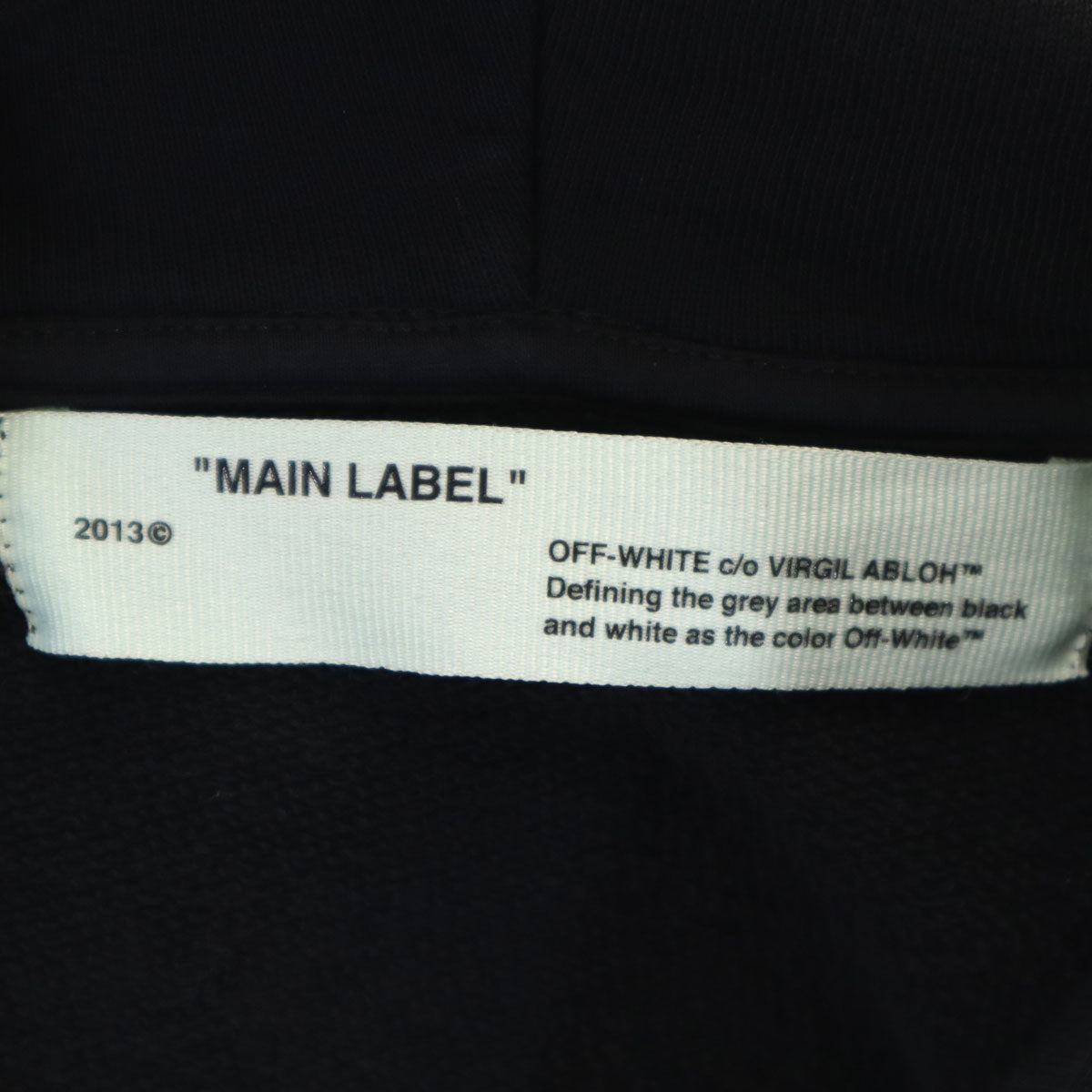 OFF-WHITE オフホワイト ポルトガル製 FIRE 長袖 スウェットパーカー L ブラック メンズ
