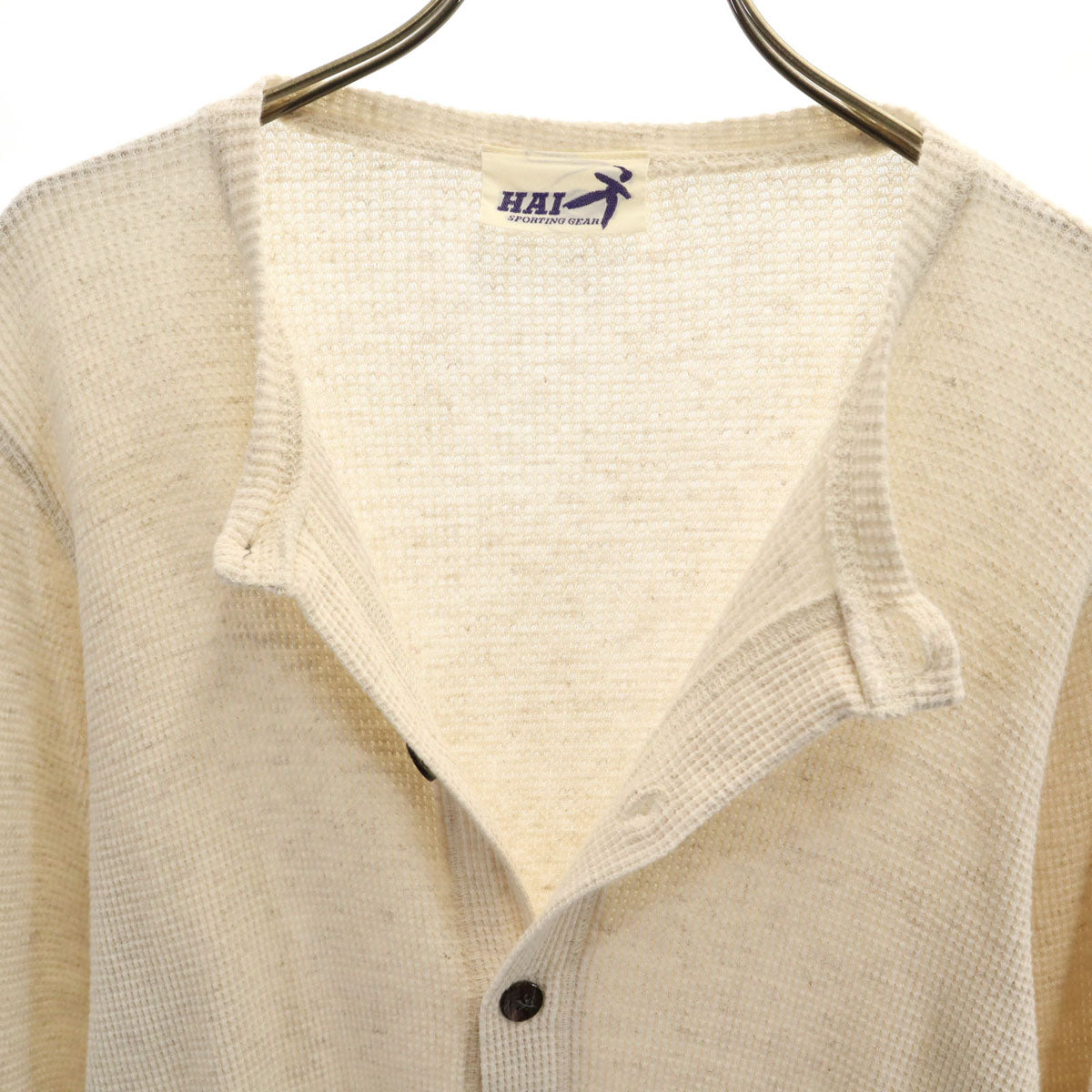 HAI SPORTING GEAR ハイスポーティングギア 90s オールド 長袖 カーディガン M ベージュ イッセイミヤケ メンズ