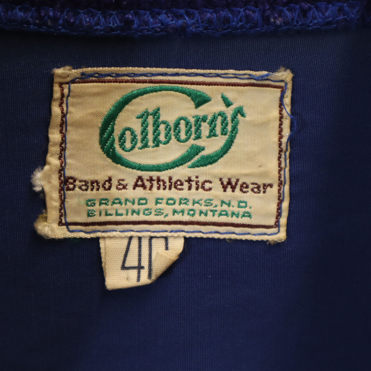 Colborn's Band & Athletic Wear コリンボ 50s 60s ヴィンテージ ボタンスタ ブルゾン 40 ネイビー ベースボールジャケット メンズ