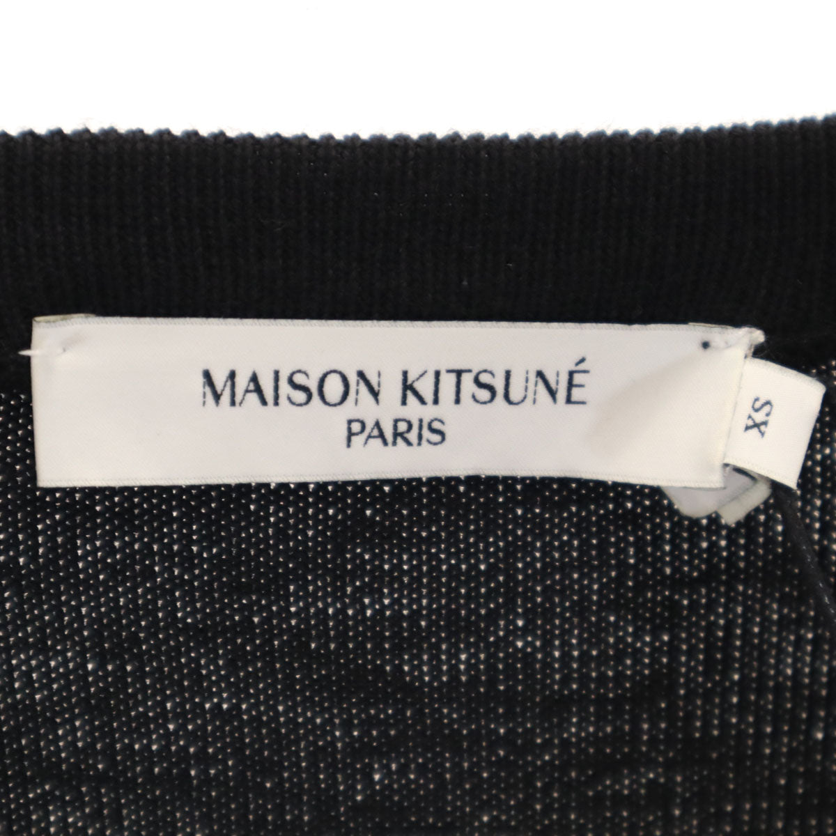 未使用 MAISON KITSUNE メゾンキツネ USA製 長袖 ニット XS ブラック セーター メンズ