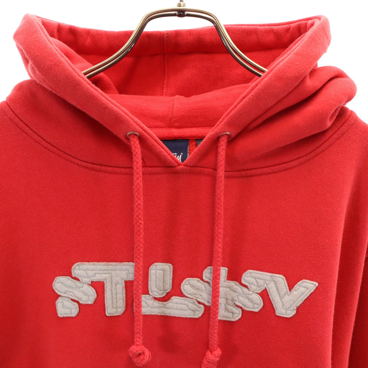 STUSSY ステューシー USA製 長袖 スウェットパーカー L レッド 裏起毛 メンズ