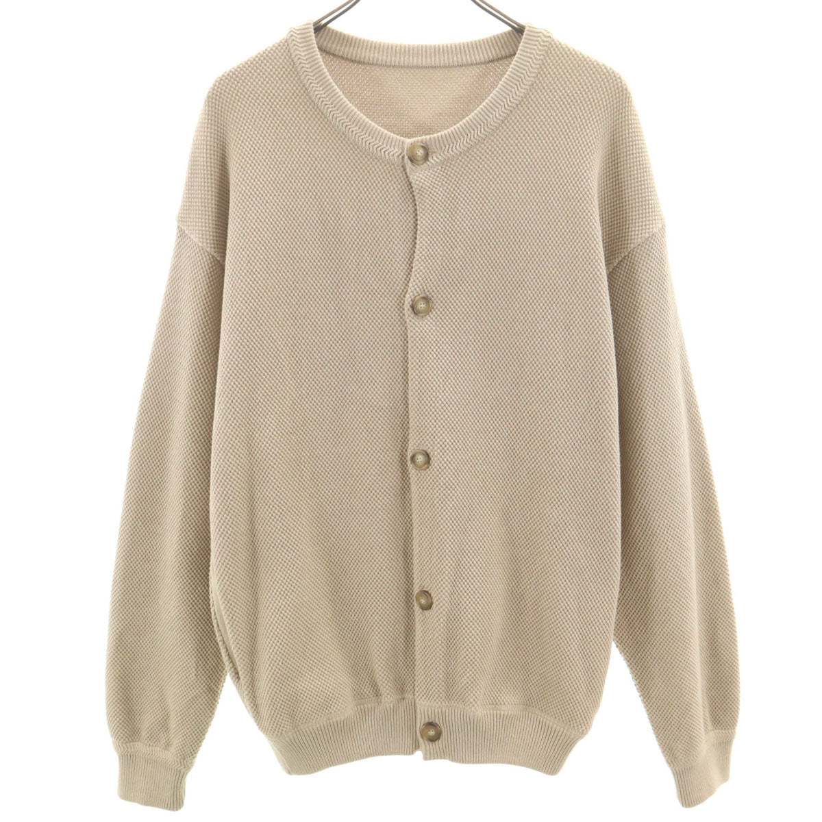 crepuscule クレプスキュール 日本製 長袖 Moss stitch カーディガン 1 ベージュ メンズ