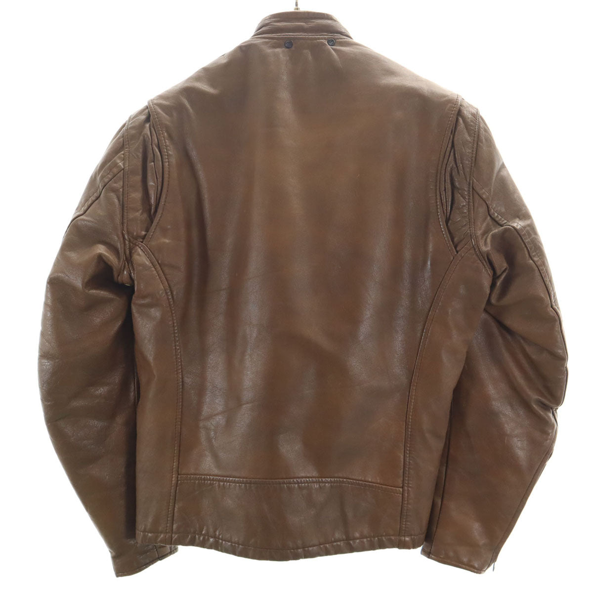 THIS GENUINE LEATHER GARMENT 60s 70s ヴィンテージ 本革レザー シングルライダースジャケット ブラウン メンズ