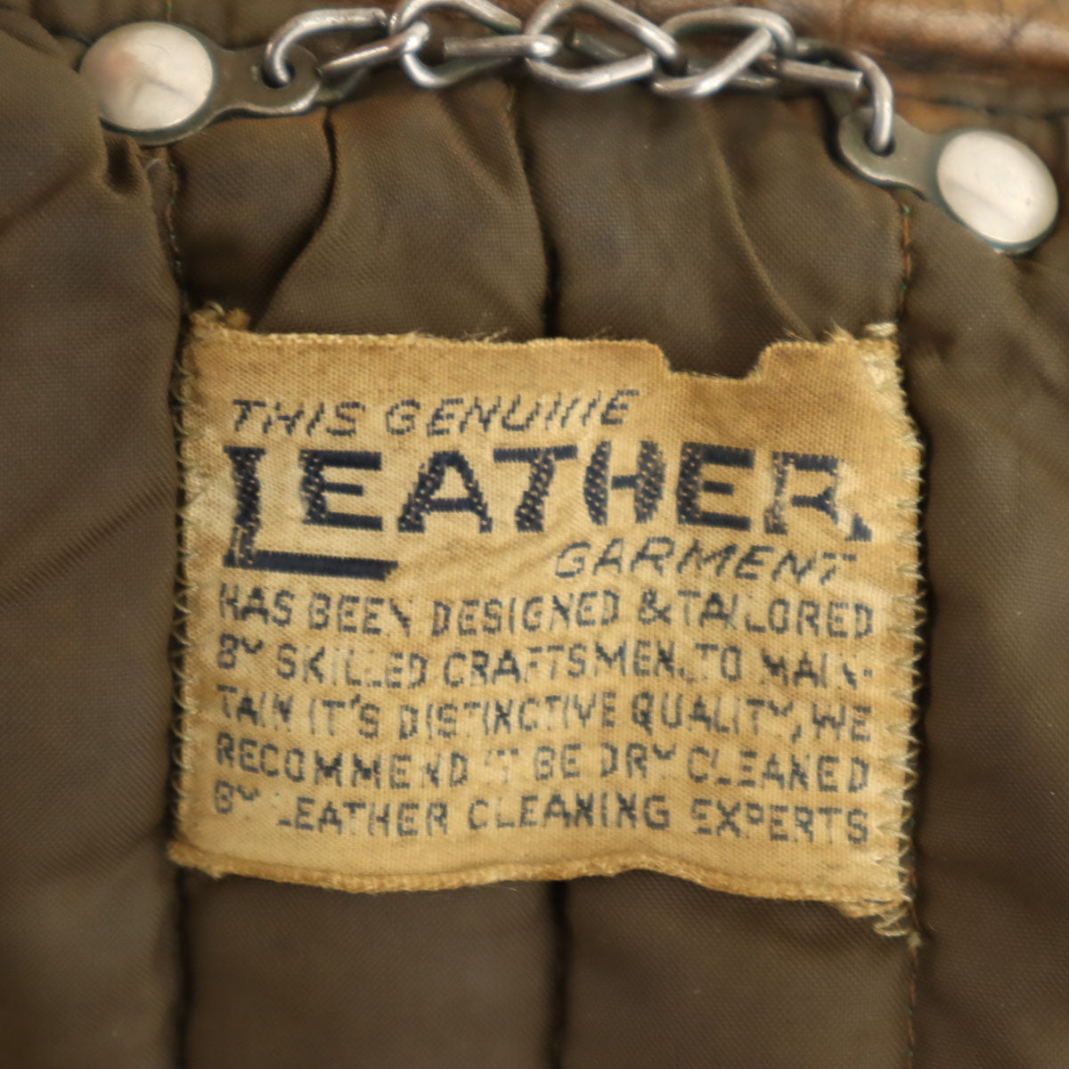 THIS GENUINE LEATHER GARMENT 60s 70s ヴィンテージ 本革レザー シングルライダースジャケット ブラウン メンズ