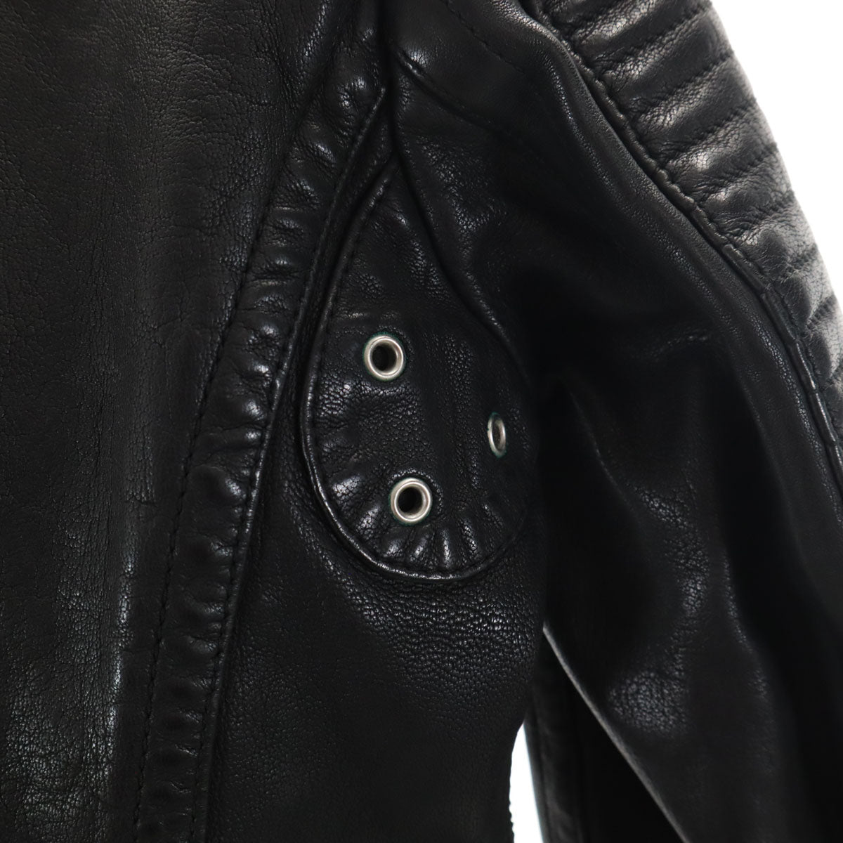 BURBERRY BRIT バーバリーブリット ラムレザー ダブルライダースジャケット 38 ブラック レディース